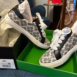 Kate Spade Black and White Floral Sneakers
